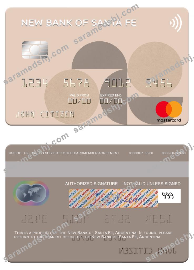 Argentina New Bank of Santa Fe mastercard